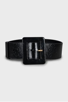 Black patent leather belt