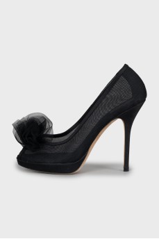 Mesh stiletto heels