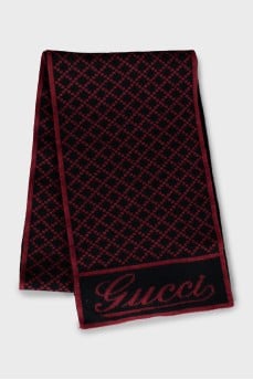 Printed wool scarf