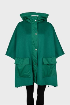 Green wool cape