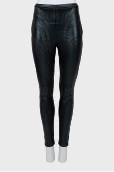 Eco-leather trousers with embossed print