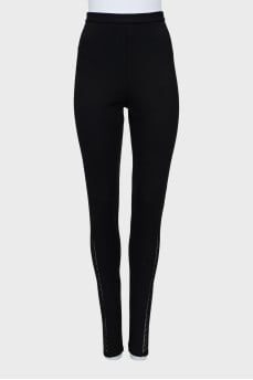 Slim fit trousers with mesh inserts