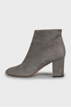 Grey suede ankle boots