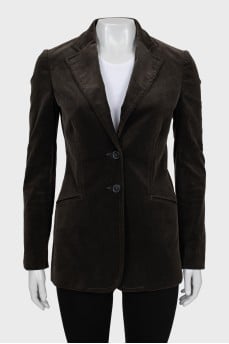 Velour jacket in green