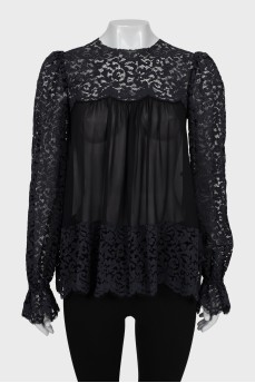 A-line blouse with long sleeves