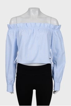 Plaid blouse with tag