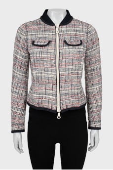 Tweed jacket with patch pockets