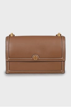 Rectangular leather crossbody bag