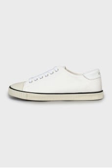Textile sneakers with a gold logo