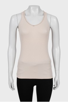 Beige T-shirt with decor