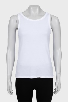 White fitted tank top