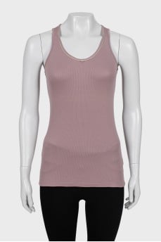 Purple ribbed tank top