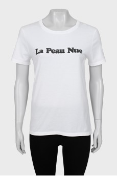 Straight T-shirt with text print
