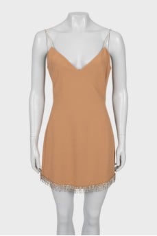 Dress with straps decorated with rhinestones