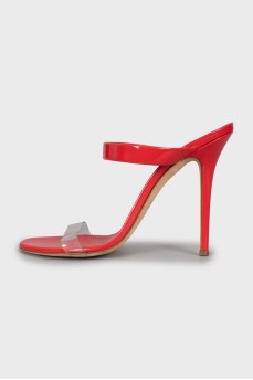 Red high heel sandals