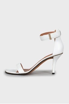 White leather sandals