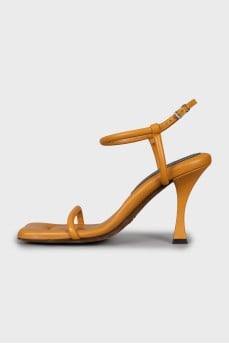 Brown sandals with leather straps