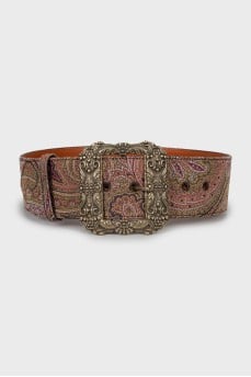 Paisley Print Fabric Belt