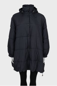 Quilted black oversized jacket