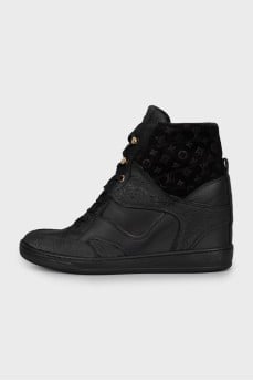 Embossed Wedge Boots