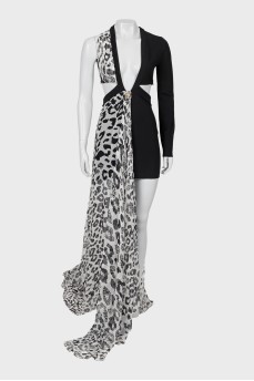 Mini dress with a deep neckline