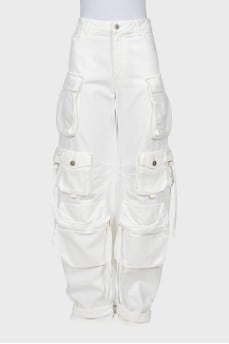 High waist cargo jeans