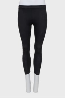 Black leggings with brand logo