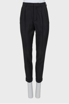 Slim fit wool trousers