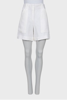 High waist linen shorts