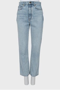Blue straight fit jeans