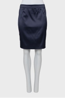 Blue straight cut skirt