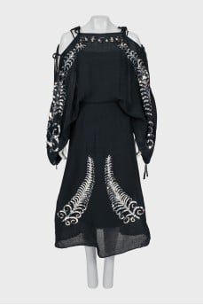 Silk sundress with open shoulders
