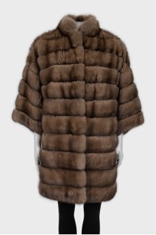Loose fit sable fur coat