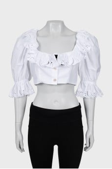 White blouse with perforation