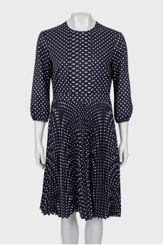 Blue dress with pleated skirt