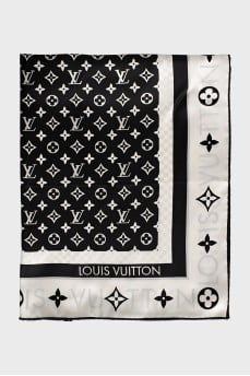 Silk scarf with signature monogram