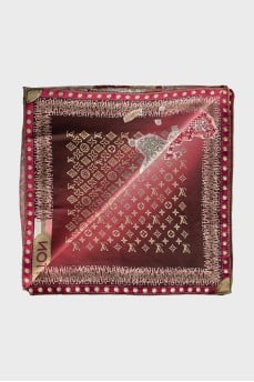 Silk scarf with brand logo