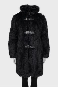 Black faux fur coat With Tag