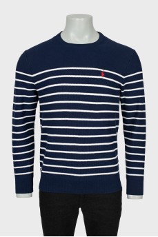 Men's white striped jumper