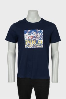 Men's blue straight fit t-shirt