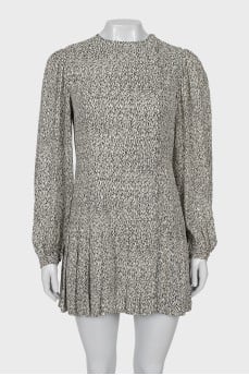 Straight cut dress with animal print