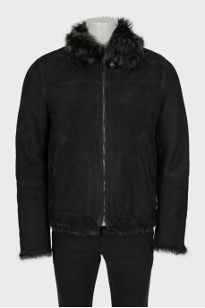 Men's sheepskin coat with sheepskin