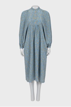 Silk dress with a loose fit and print