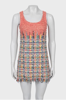 Raw hem mini dress