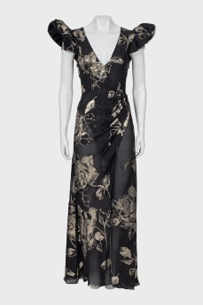 Black maxi dress with open back