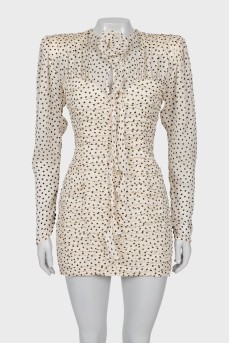 Silk bodycon dress with draping