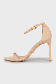 Beige suede sandals