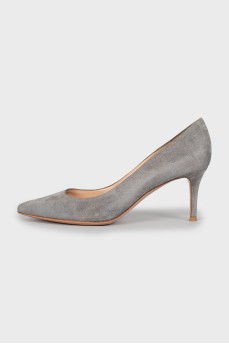 Grey suede shoes