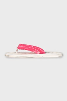Slippers with velour inserts