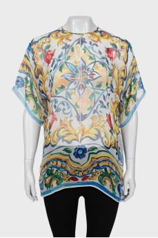 Silk printed blouse